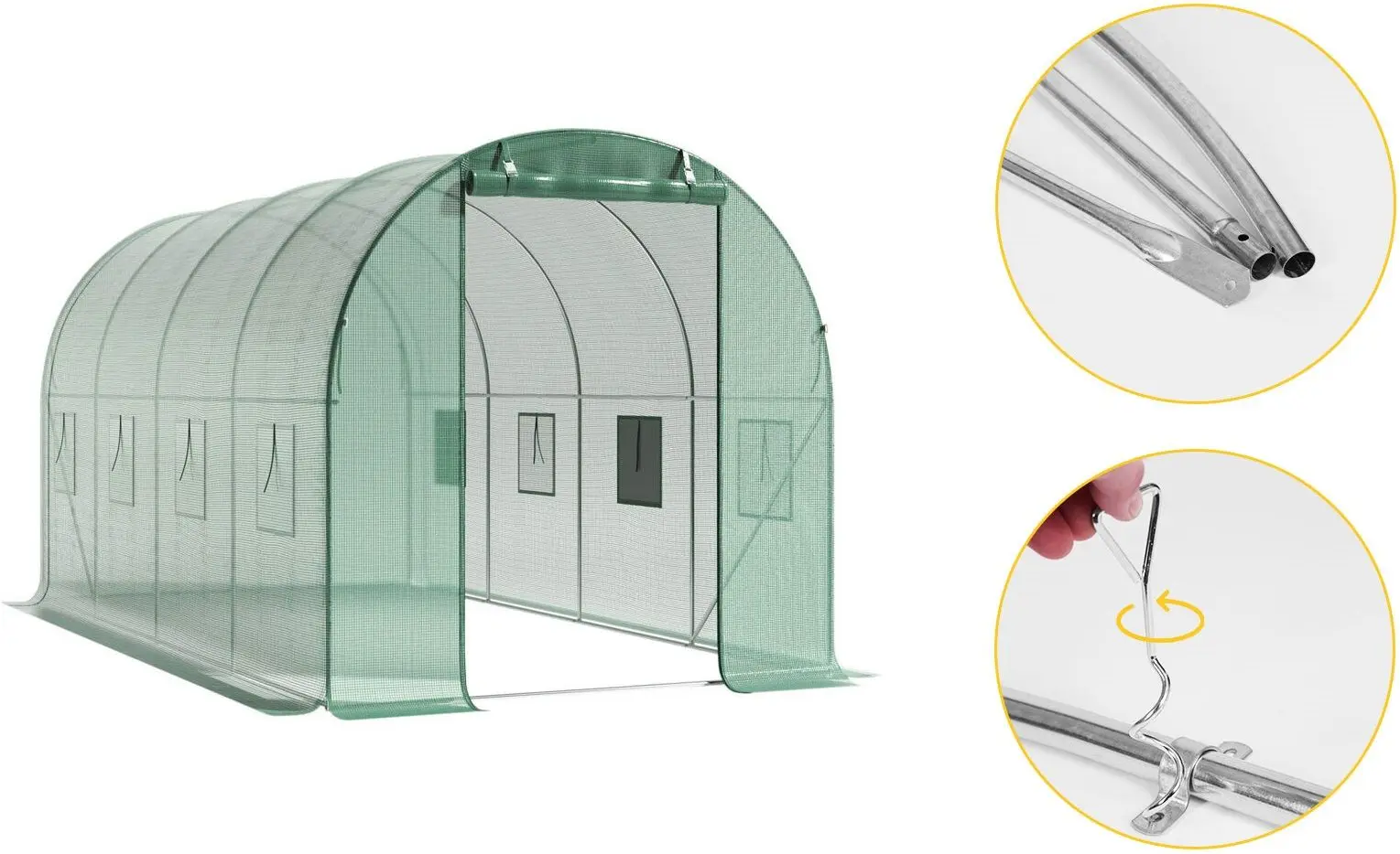 Садовая теплица Modern Home 5905817001255 4.5x2x2m (Green) - 4