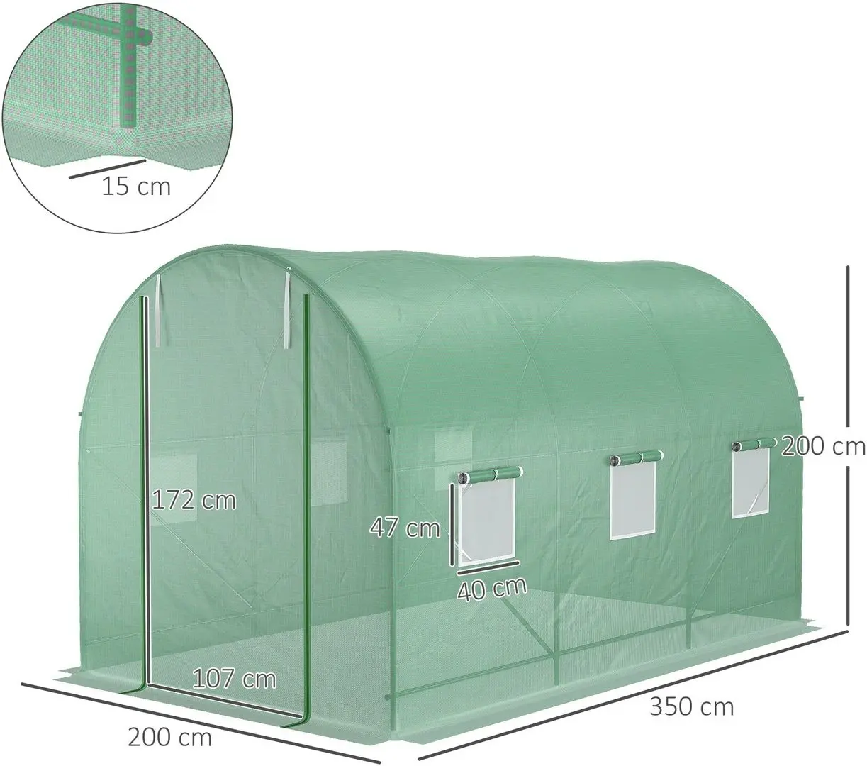 Садовая теплица Outsunny 845-014 3.5x2x2m (Green)