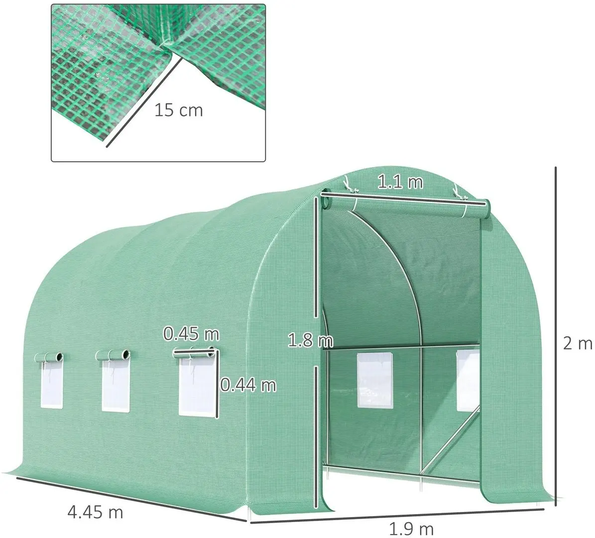 Sera de gradina Outsunny 845-016 4.5x2x2m (Green)