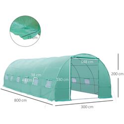 Sera de gradina Outsunny 845-019 8×3×2m (Green) Thumb