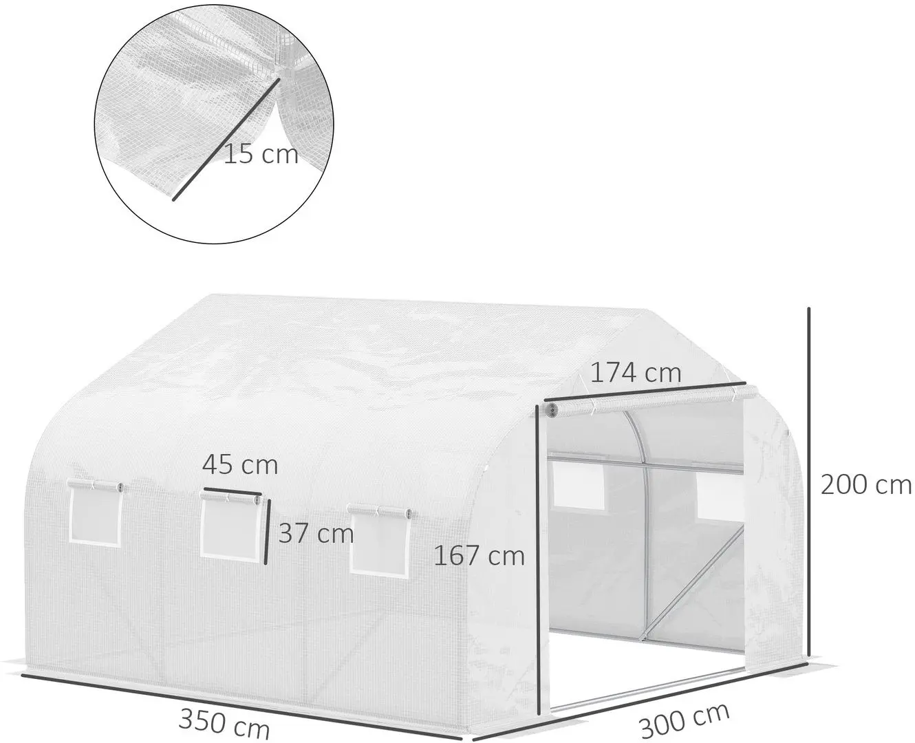 Sera de gradina Outsunny 845-068 3.5x3x2m (White)