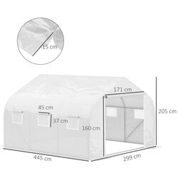 Садовая теплица Outsunny 845-070 450x300x200 cm (White) Thumb
