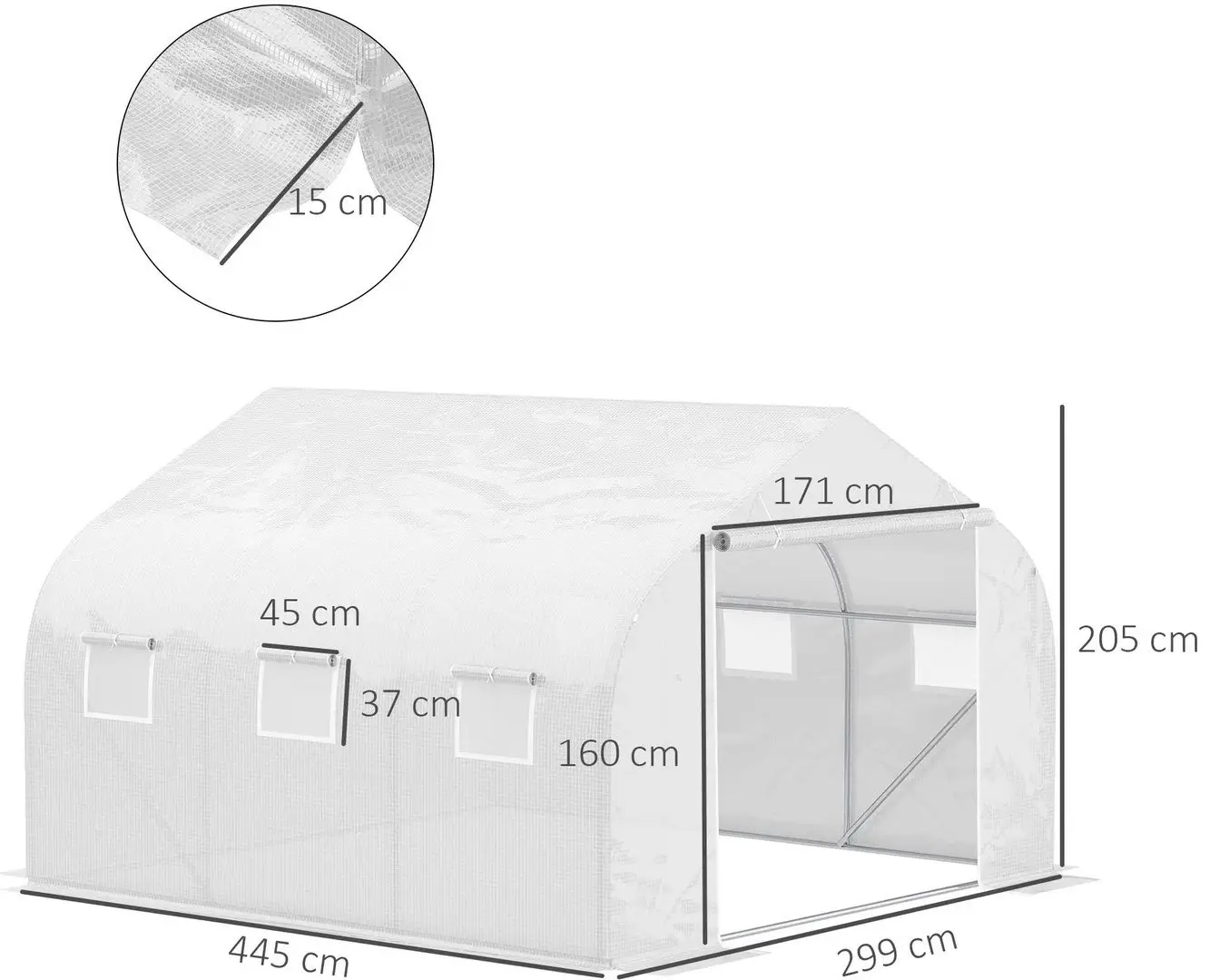Садовая теплица Outsunny 845-070 450x300x200 cm (White)