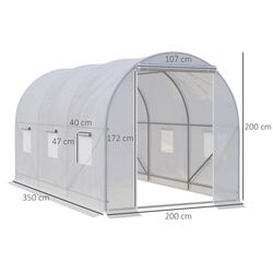 Садовая теплица Outsunny 845-072 350x200x200cm (White) Thumb