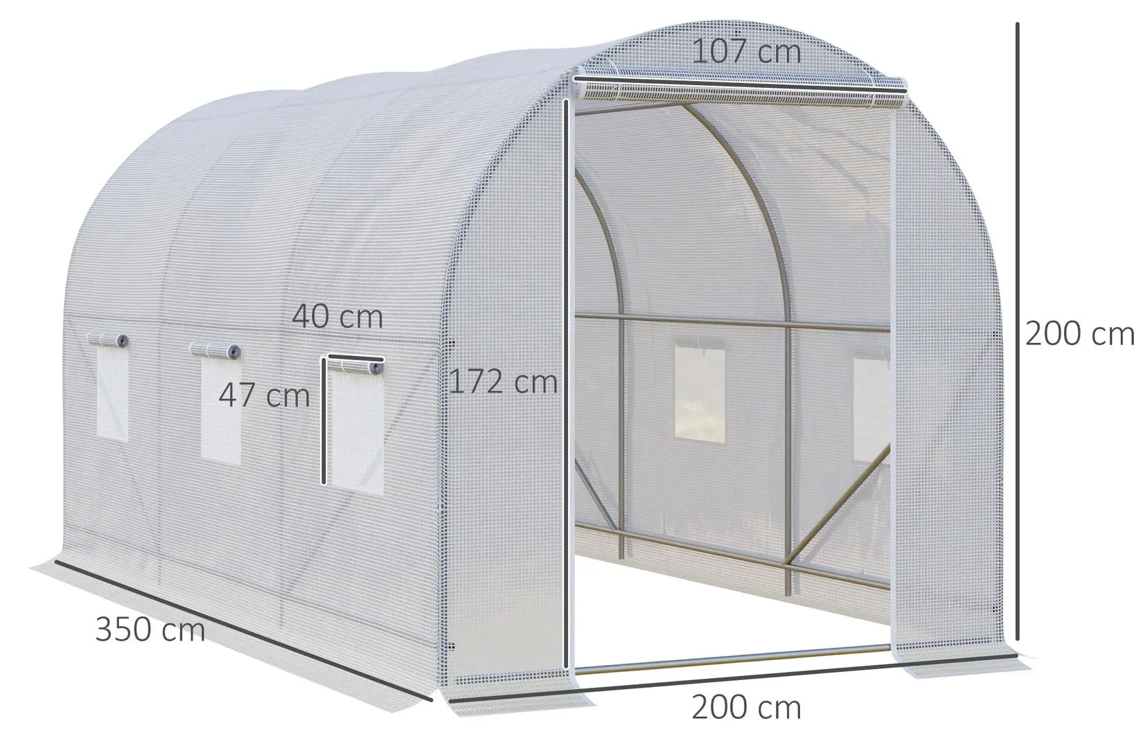 Садовая теплица Outsunny 845-072 350x200x200cm (White)