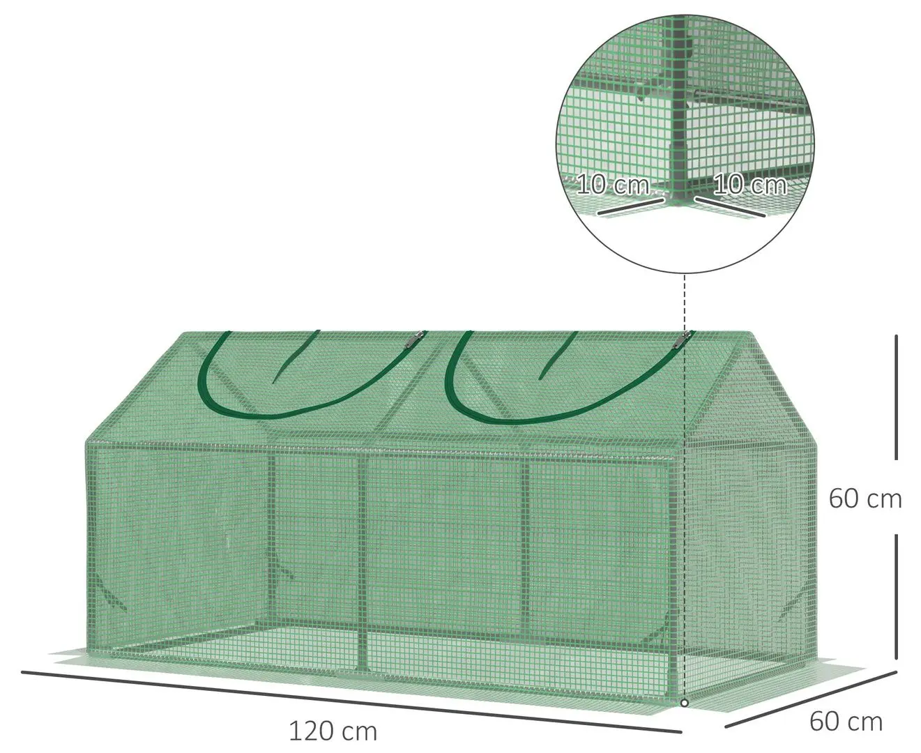 Sera de gradina Outsunny 845-368V03 120x60x60cm (Green)