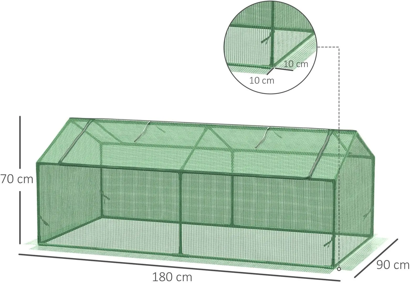 Парник Outsunny 845-608 180x90x70cm (Green) - 6