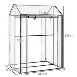 Sera de gradina Outsunny 845-957V00WT 150x100x80cm (White/Green) Thumb