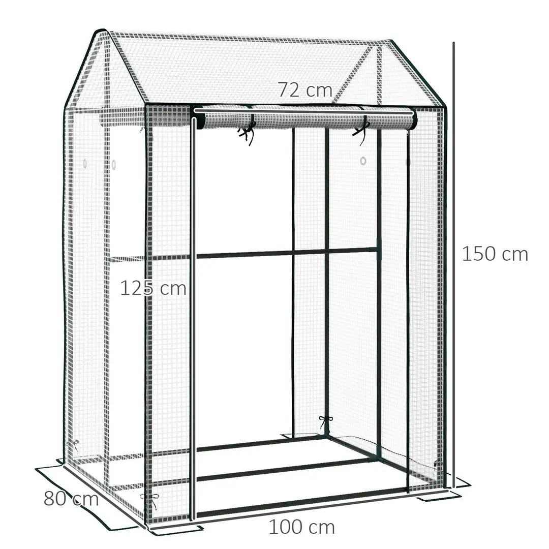 Sera de gradina Outsunny 845-957V00WT 150x100x80cm (White/Green)