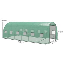 Sera de gradina cu sistem de stropitoare Outsunny 845-949V02GN 195x600x300cm (Green) Thumb