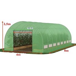 Sera de gradina Tehno MS 8x4x2.5m / 26mm / 2 uși (Green) Thumb
