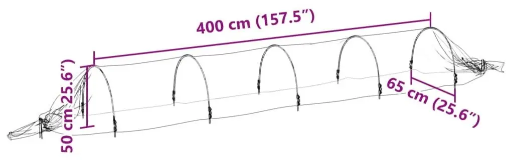 Set mini sere de gradina VidaXL 3281499 1.5x5 m (White)