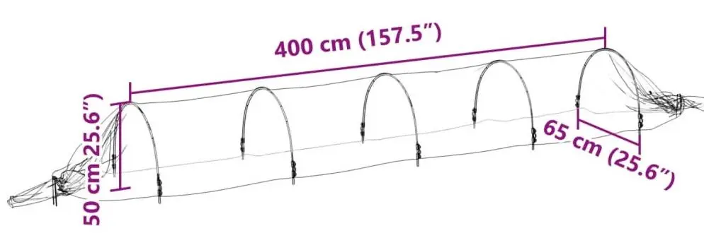 Комплект садовых мини-теплиц VidaXL 3281503 1.5x5 m (White)