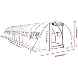 Sera de gradina VidaXL 3188055 14x3x2m (White) Thumb