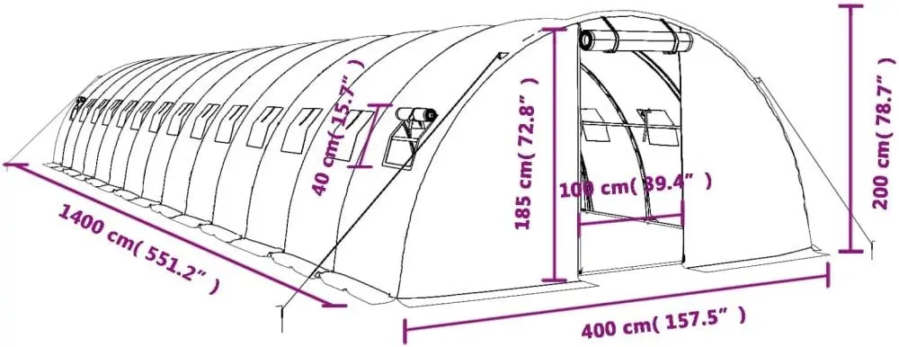 Sera de gradina VidaXL 3188077 14x4x2m (White) - 12