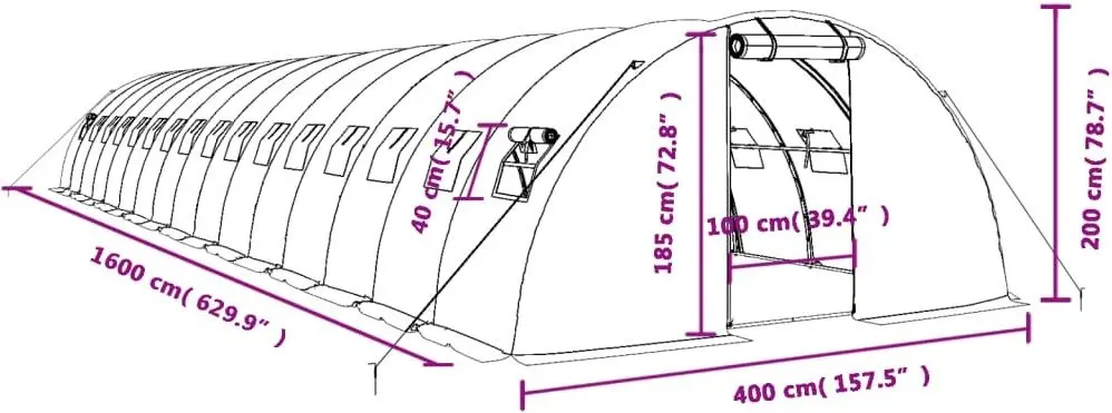Sera de gradina VidaXL 3188078 16x4x2m (White) - 12