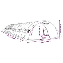 Садовая теплица VidaXL 3188089 16x5m (Green) Thumb