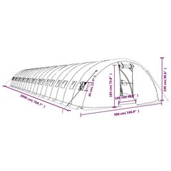 Садовая теплица VidaXL 3188091 20x5m (Green) Thumb