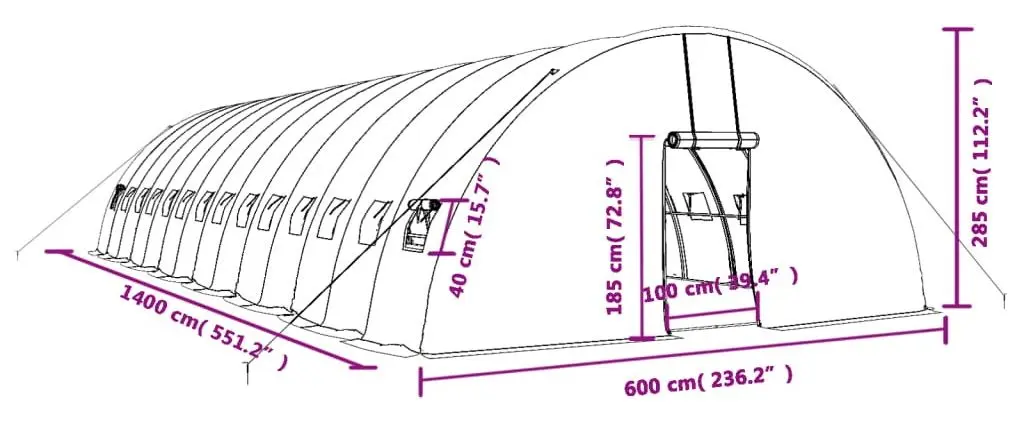 Sera de gradina VidaXL 3188110 14x6m (Green) - 11