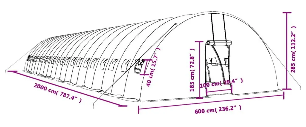 Sera de gradina VidaXL 3188124 20x6m (White) - 11