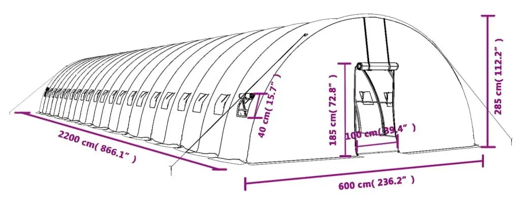 Sera de gradina VidaXL 3188125 22x6m (White) - 11