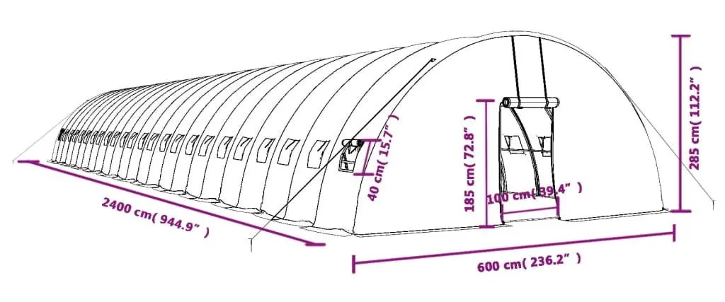 Sera de gradina VidaXL 3188126 24x6m (White) - 11