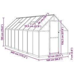 Sera de gradina VidaXL 3266332 4.4x1.7m (Silver) Thumb