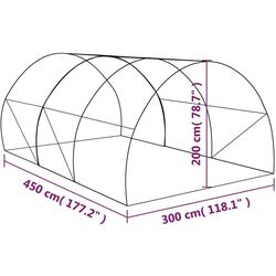 Sera de gradina VidaXL 45750 450x300x200cm (White) Thumb