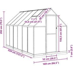Sera de gradina VidaXL 3266329 3.3x1.7 (Silver) Thumb
