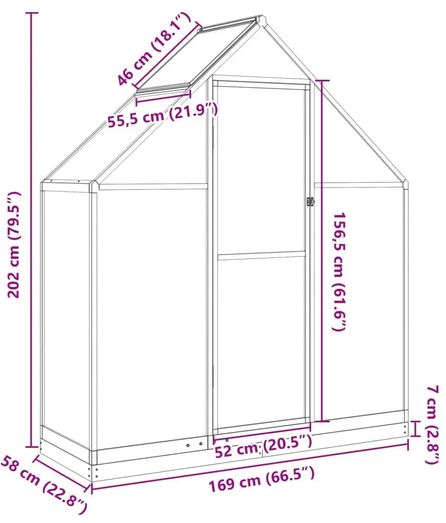 Теплица VidaXL 4005820 1.7x0.6m (Green)