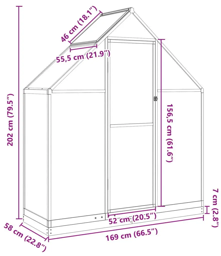 Sera de gradina VidaXL 4005821 1.7x0.6m (Anthracite)