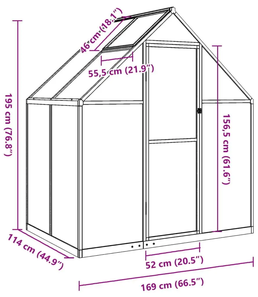 Теплица VidaXL 4005822 1.7x1m (Silver)