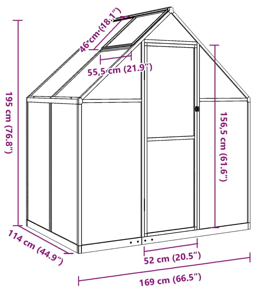 Теплица VidaXL 4005824 1.7x1m (Anthracite)