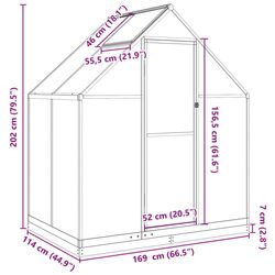 Sera de gradina VidaXL 4005825 1.7x1m (Silver) Thumb