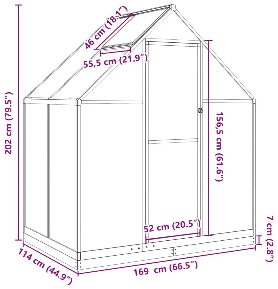 Sera de gradina VidaXL 4005825 1.7x1m (Silver)