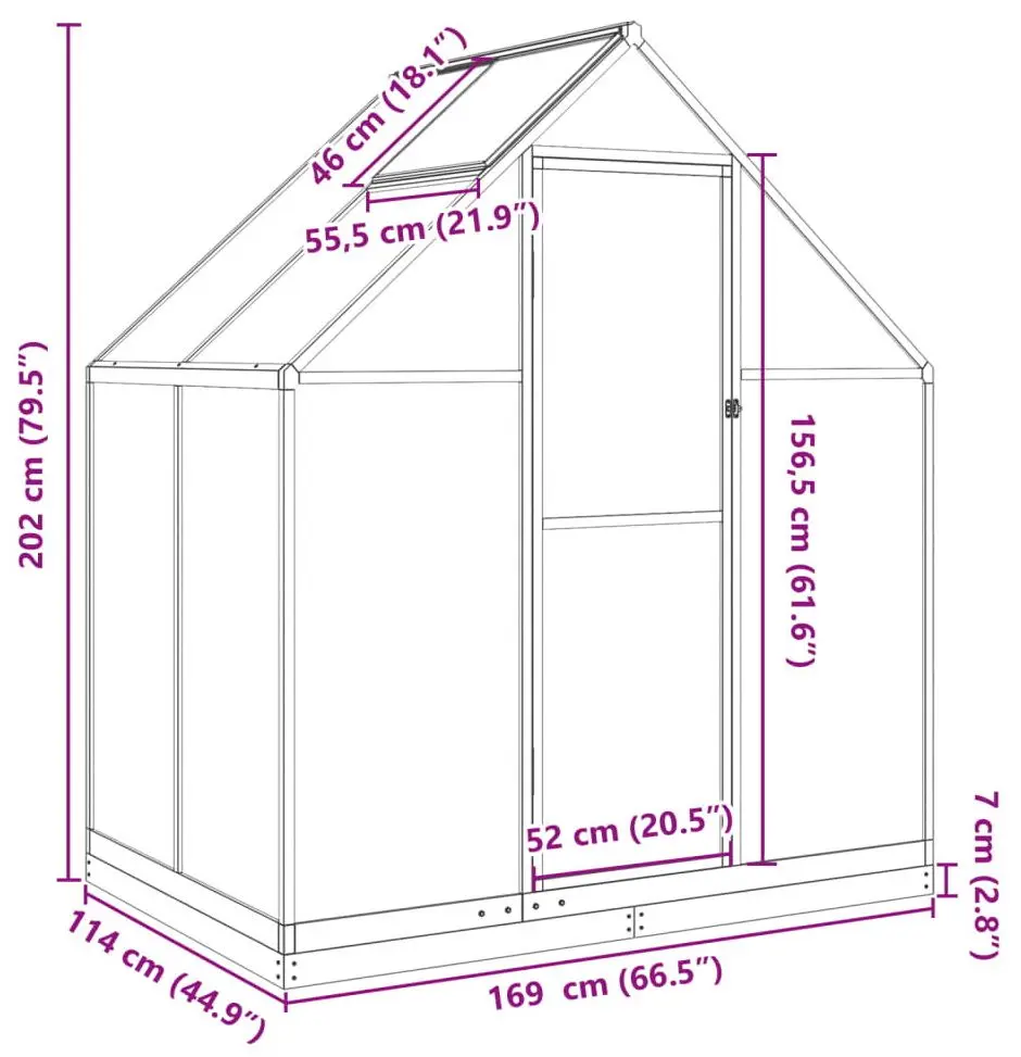 Sera de gradina VidaXL 4005827 1.7x1m (Anthracite)