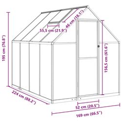 Sera de gradina VidaXL 4005834 2.2x1.7m (Silver) Thumb