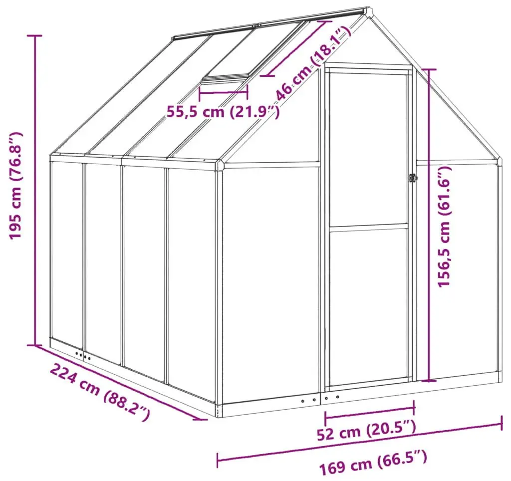 Sera de gradina VidaXL 4005835 2.2x1.7m (Green)