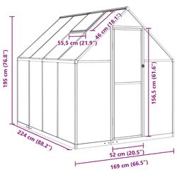 Sera de gradina VidaXL 4005836 2.2x1.7m (Anthracite) Thumb