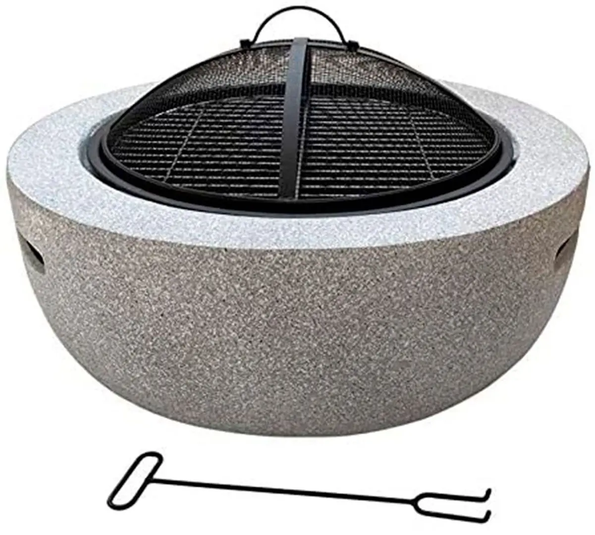 Semineu din piatra artificiala în aer liber cu gratar Activa MgO Miami (Black/Grey) - 2