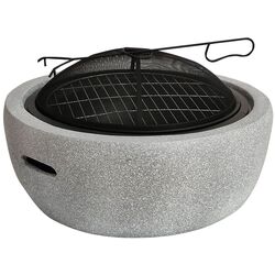 Semineu din piatra artificiala în aer liber cu gratar Activa MgO Miami (Black/Grey)