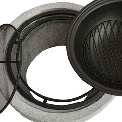 Semineu din piatra artificiala în aer liber cu gratar Activa MgO Miami (Black/Grey) Thumb