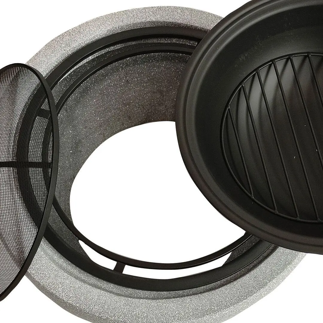 Semineu din piatra artificiala în aer liber cu gratar Activa MgO Miami (Black/Grey) - 4