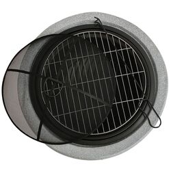 Semineu din piatra artificiala în aer liber cu gratar Activa MgO Miami (Black/Grey) Thumb