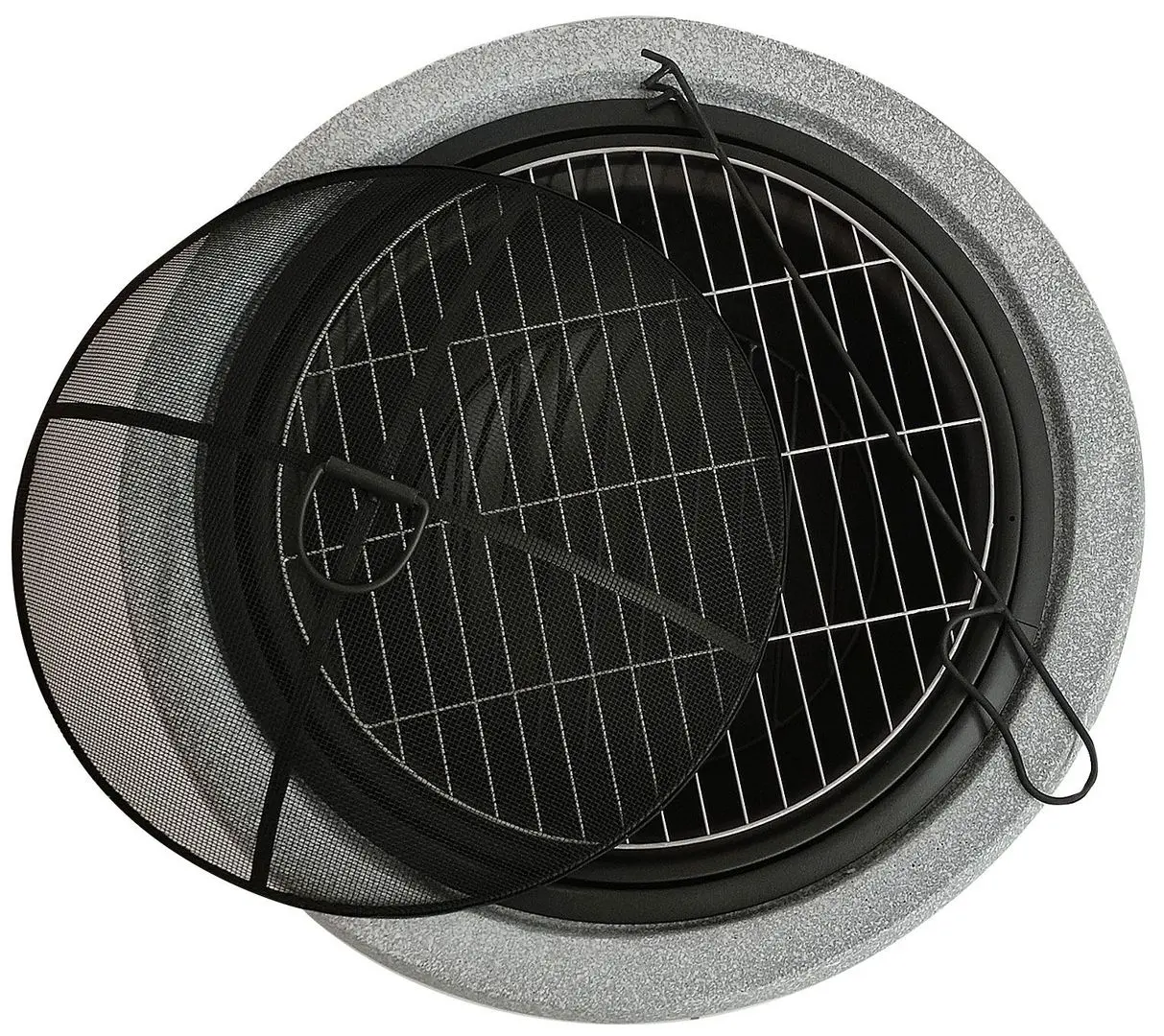 Semineu din piatra artificiala în aer liber cu gratar Activa MgO Miami (Black/Grey) - 5