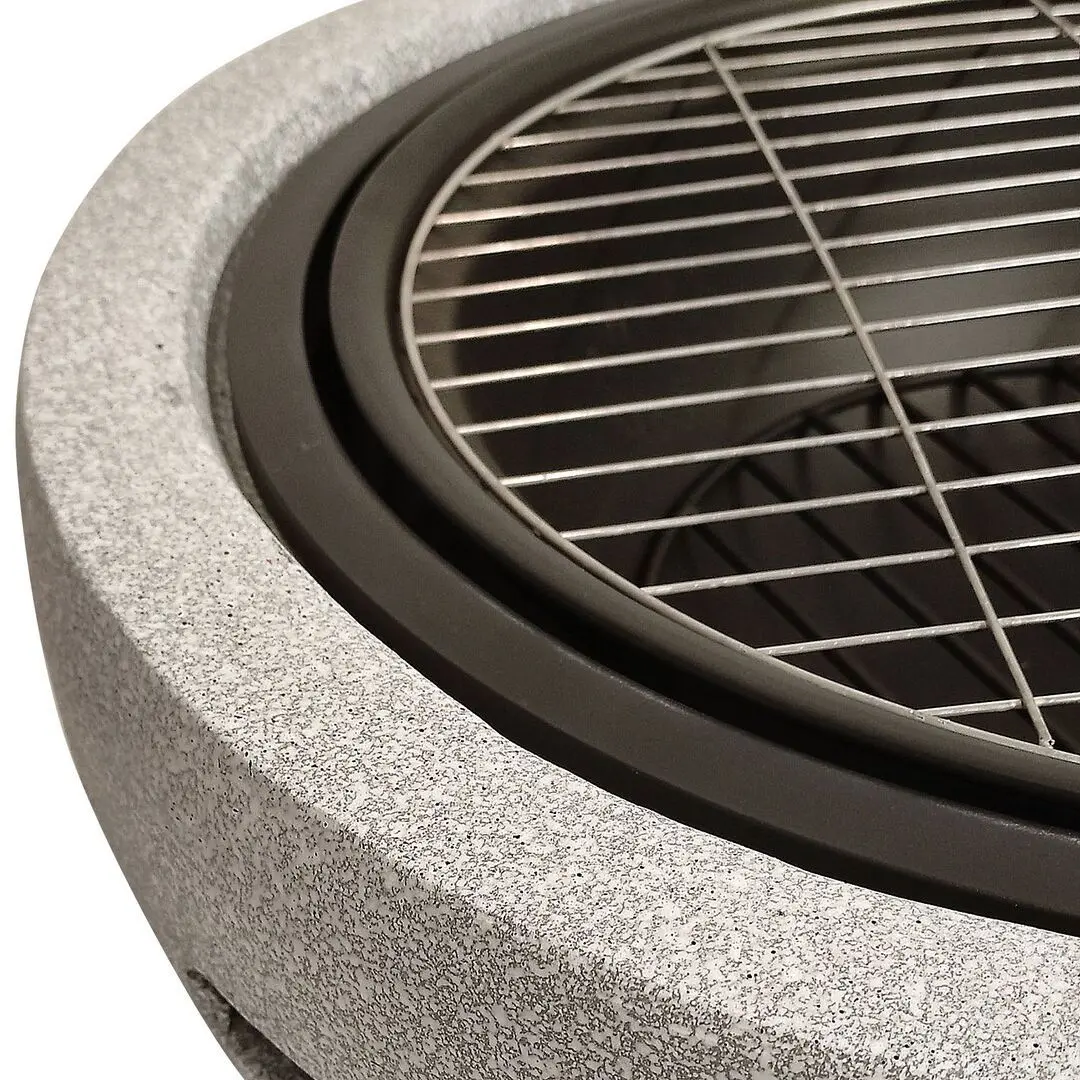 Semineu din piatra artificiala în aer liber cu gratar Activa MgO Miami (Black/Grey) - 6