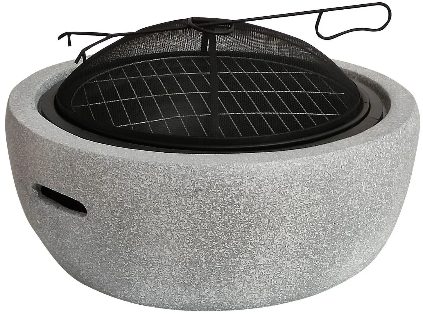 Semineu din piatra artificiala în aer liber cu gratar Activa MgO Miami (Black/Grey)