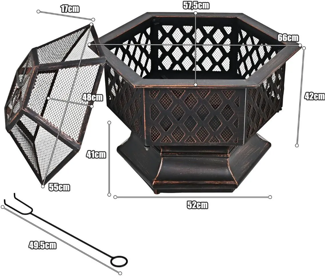 Чаша для костра Costway JV10184 (Antique Black) - 2
