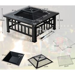 Уличный камин Costway JV10256 (Black) Thumb