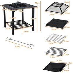 Уличный камин Costway OP70937 (Black) Thumb